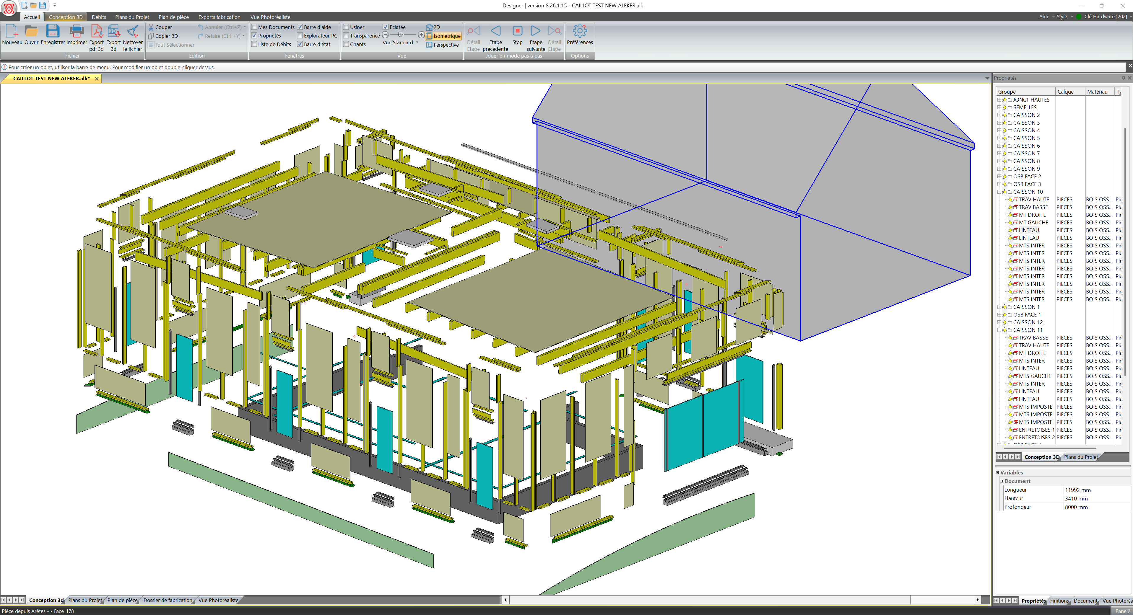 Vue éclatée maison ossature bois – conception 3D et calepinage